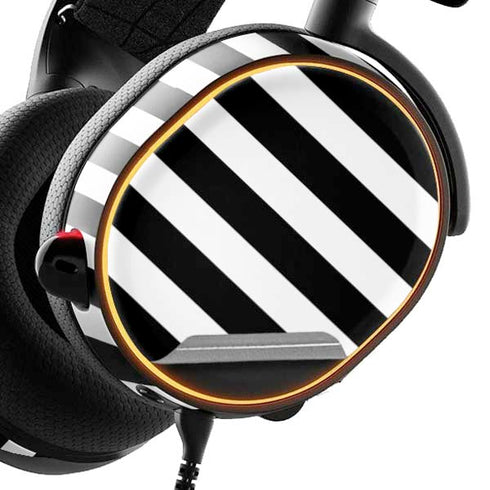 White and Black Stripes SteelSeries Arctis 3 Skin